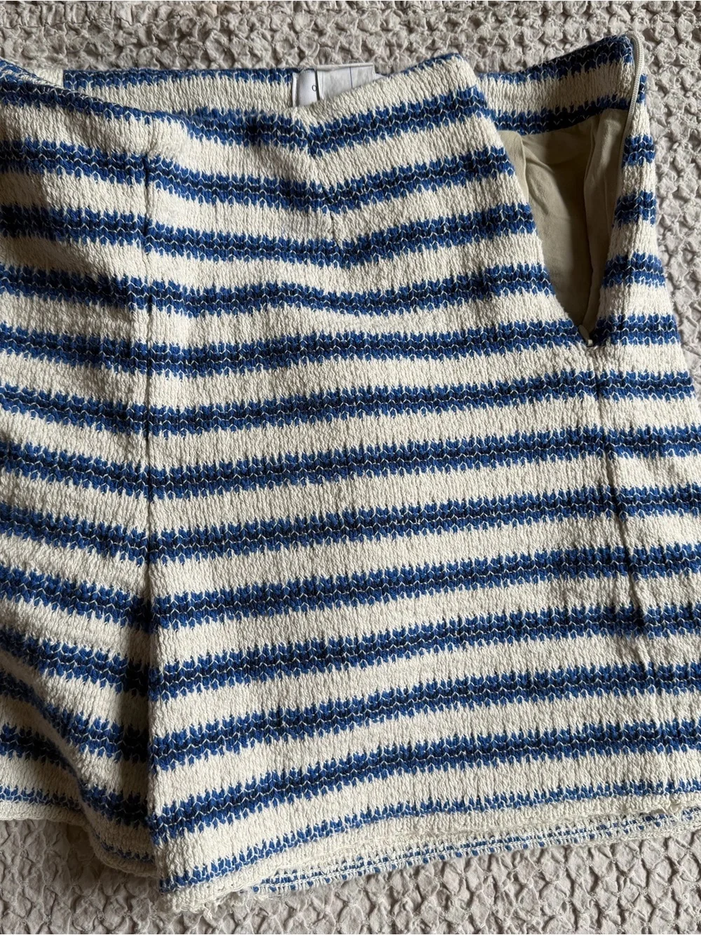 Opullence Paris Malika Blue White Striped Knit Shorts Made in France S